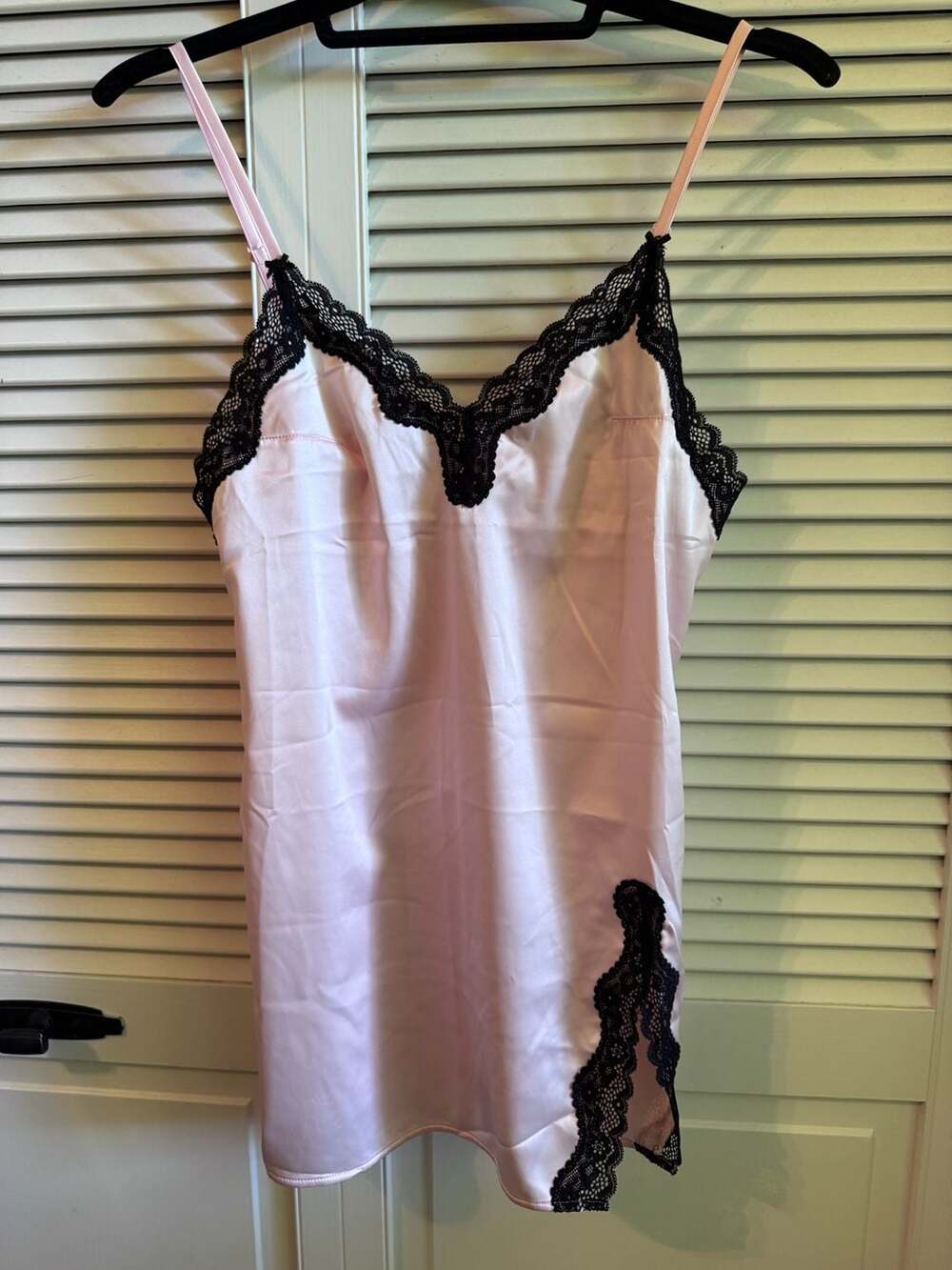 Victoria's Secret Tease Satin Lace-Trim Mini Slip Dress in Pink